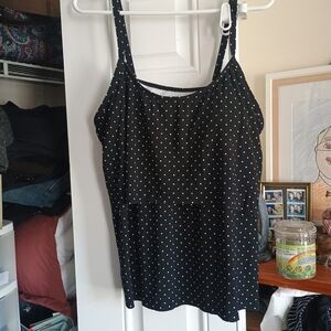 St. John's Bay Black and White Polka Dot Swim Camisole